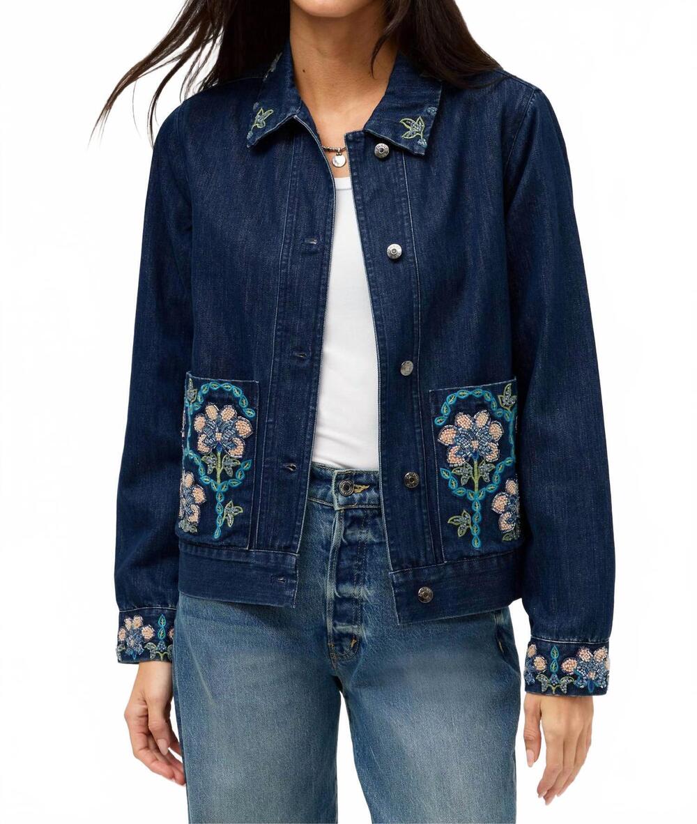 NEW JOHNNY WAS boheme patch pocket jacket in dark denim